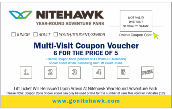 6for5 Multi-Visit Coupon Voucher - Adult (age 18+)